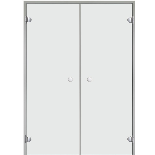 Двойная дверь Harvia ALU 13x19 стекло прозрачное