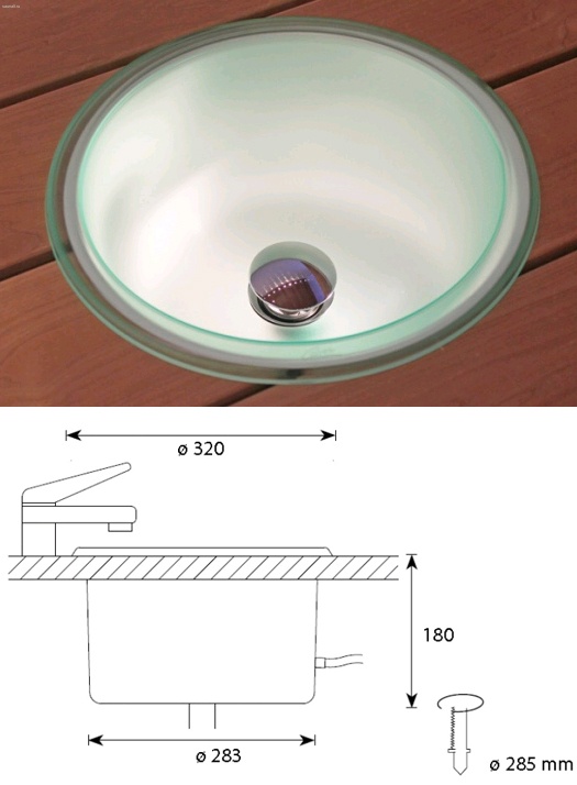 Шайка Cariitti Led, с водосливным отверстием