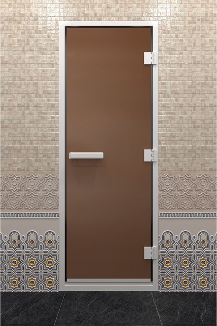 Дверь Doorwood для хамам бронза матовая 190х80